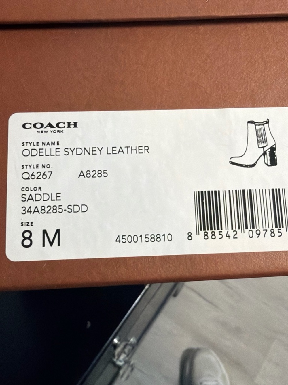 Coach Tan Leather Chelsea Ankle Boots with Dark Elastic Panels - Picture 3 of 4